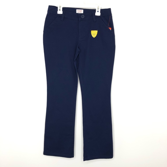 Cat & Jack Twill Bootcut Uniform Chino Pants Navy - Picture 2 of 4